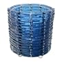 Oval Blue~Unique Bali Glass Candle Holder~Handmade Art