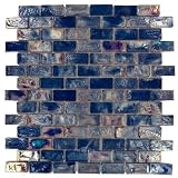 Moderna collection - 1" x 2" glass tile in blue sapphire