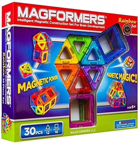 Magformers Rainbow 30 Piece Set Fundamental Magnetic Building Set Kids Toy New