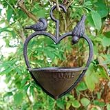 Cast Iron Hanging Heart Bird Feeder For The Garden