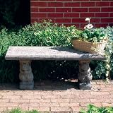Large Garden Bench - Straight Plain Top Stone Bench