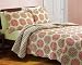 Modern Medallion Coral Pink Quilt Sham Set