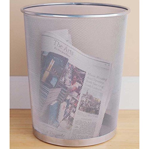 Design Ideas Mesh Waste Can, Silver