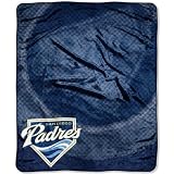 BSS - San Diego Padres MLB Royal Plush Raschel Blanket (Retro Series) (50in x 60in)