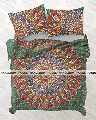 Reversible Quilt Cover Throw Mandala Coverlet Cotton Duvet Cover Hippy Duvet Doona Cover by Handloom House