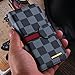 RAYTOP Luxury Brand Designer Black Checks PU Leather Cases Wallet for Apple iPhone 5 5s Stand Covers Kickstand Classy Classic Men Women Girls Gift Plaid Checkered