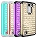 LG K8 Case, LG Escape 3 Case, LG Phoenix 2 Case, Style4U Studded Rhinestone Crystal Bling Hybrid Armor Case Cover for LG K8 / LG Escape 3 / LG Phoenix 2 with 1 Style4U Stylus [Purple / Black]