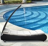 TOSH Furniture Modern Outdoor Chaise Lounge with Canopy