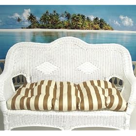 3-Piece Wicker Furniture Cushion Set - South Beach Mocha Stripe from Furniture Cushions