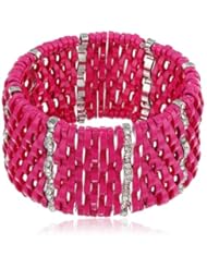 Steve Madden Pink Crystal Stretch Bracelet, 7.5"