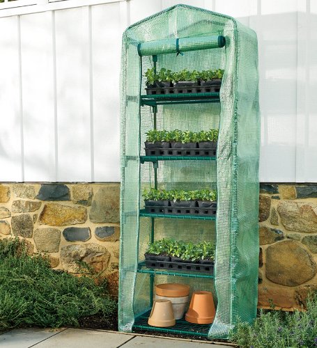 5-Tier Steel-Framed Greenhouse with Reinforced Mesh Cover