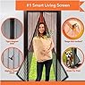 Magnetic Screen Door, Full Frame Velcro. Fits Door Openings up to 34"x82" MAX