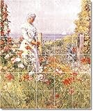IMAGE OF Childe Hassam Garden Custom Tile Mural 23. 24x36 inches using (24) 6x6 ceramic tiles.