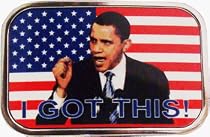 Mens OBAMA 'I GOT THIS' Punk Rock Metal Belt Buckle