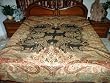 Black-gold Pashmina Jamavar Indian Bedspread Bedding Couch Throw King/queen 108"