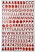 Jazzstick Alphabet Letters / Numbers Decorative Sticker Value Pack 5 sheets, Orange (VST14A03)