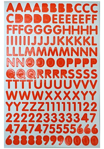 Jazzstick Alphabet Letters / Numbers Decorative Sticker Value Pack 5 sheets, Orange (VST14A03)