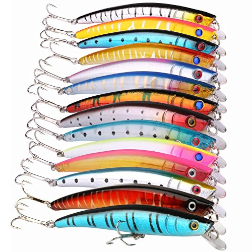 VERY100 Plastic Minnow Fishing Lures Bass CrankBait Tackle 11.5cm/4.53