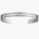 Stainless Steel Memorial Sentiment Cuff Bracelet