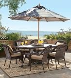 Prospect Hill Handwoven Resin Wicker Outdoor Round Dining Table and Four Chairs