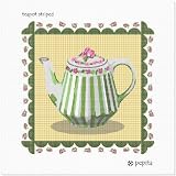 Teapot Striped Needlepoint Canvas