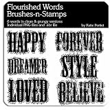 Photoshop Brushes - Flourished Words Brushes and Stamps