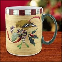 LENOX WINTER GREETINGS EVERYDAY COFFEE MUG(S) - GOLD FINCH