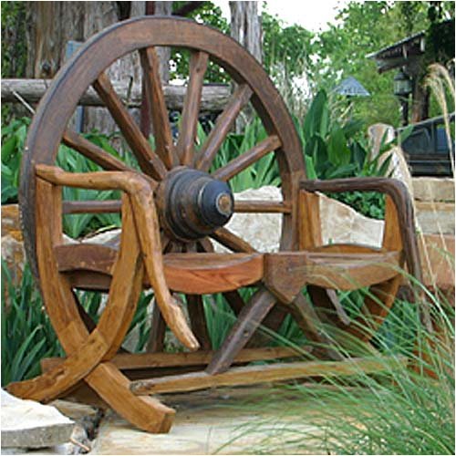 Arapaho Teak Wood Wheel Bench