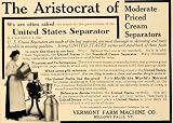 1909 Ad United States Cream Separator Vermont Milk Farm Machine Bellows Falls - Original Print Ad