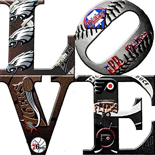 Philadelphia Sports LOVE Canvas Art (12x12)
