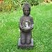 Buddha Windlicht Dekofigur Skulptur - H44cm grau-braun