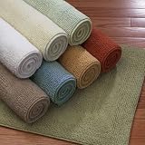 Extra-Large White Reversible Cotton Bath Rug