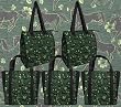 Horses and Horse Grocery BAG SET 5 Pieces 2 Insulated Zippered Bags and 3 Sturdy Shopping Bags in Designer Prints Gift Idea