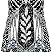 Urmine Women's 1920s Gatsby Cocktail Sequined Embellished Fringed Evening Beaded Flapper Prom Dress (L, Black-UR02)