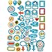 Wallies Peel & Stick Vinyl Wall Decals, Dry Erase Sticker Growth Chart, Includes 1 Growth Chart and 59 Assorted Sticker Decals