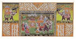 Indian Paintings Miniatures Art Drawings & Water Color on Paper 5 x 9.5 inches