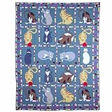 Patch Magic Twin Kitty Cats Quilt, 65-Inch by 85-Inch