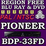 Pioneer BDP-33FD ELITE / LX-53 EU/AU Multizone Blu Ray Zone A+B+C All Region Code Free DVD 012345678 PAL/NTSC Blu Ray DVD Player 100~240V 50/60Hz Built in 128Mb Converter PAL to NTSC and NTCS to PAL, works on all NTSC and PAL TVs