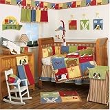 Peek A Boo Friends - Six Piece Crib Set (quilt, bumper, sheet, dust ruffle, diaper stacker, valance)