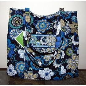 Vera Bradley Curvy Tote ~ Mod Floral Blue