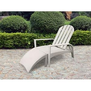 Outdoor Patio 2-pc. White Wicker Adirondack Chair and Ottoman by