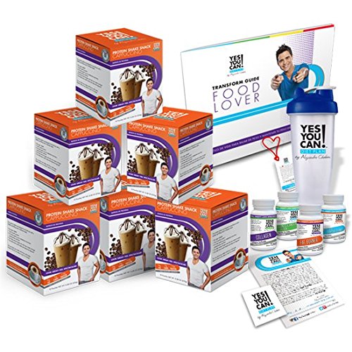 Yes You Can! Diet Plan Transform Kit Food Lover: Protein Shake Snacks, 30 Fat Burner Pills, 30 Appetite Suppressant Pills, 30 Colon Cleanser Pills, 30 Collagen Pills, 1 Bilingual Transform Guide (Spanish/english), 1 Shaker Bottle, 1 Yes You Can!TM Diet Plan Heart Shaped Band,1 Certificate of Success and 1 Yes You Can! Diet Plan Sticker. (Cappuccino, 60 Protein Shakes) Yes You Can! Diet Plan Transform Kit Food Lover: Protein Shake Snacks, 30 Fat Burner Pills, 30 Appetite Suppressant Pills, 30 Colon Cleanser Pills, 30 Collagen Pills, 1 Bilingual Transform Guide (Spanish/english), 1 Shaker Bottle, 1 Yes You Can!TM Diet Plan Heart Shaped Band,1 Certificate of Success and 1 Yes You Can! Diet Plan Sticker. (Cappuccino, 60 Protein Shakes)