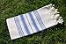 Dandelion - Ivory Basic Pattern - 100% Naturally-Dyed Cotton Turkish Towel Peshtemal - 71x39 Inches - Navy Blue