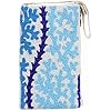 Bamboo Trading Company Cell Phone Club Bag, Blue & White Coral Ocean Floor