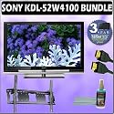 Sony Bravia W-Series KDL-52W4100 52-inch 1080p LCD HDTV + Accessory Kit Bundle with Wall Mount & 3 Year Extended Warranty!