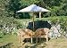 Grade A Teak Companion Seat, 2.0m Ecru Parasol and Parasol Base Set