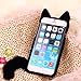 iPhone 6 Plus Case,DELELE Fashion Cute 3D Cat Shaped Ear Fluffy Plush Fur Soft TPU Case with Soft Tail for iPhone 6 Plus 5.5 inch (Black)