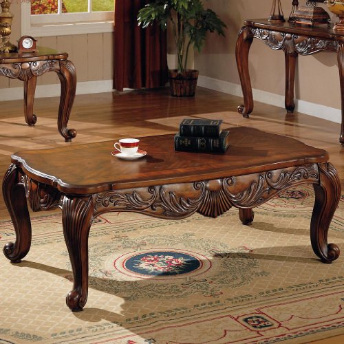 Coffee Table with Shell Brown Finish