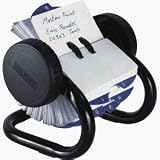 Rolodex 66700 Rolodex Open Rotary Card File, 250 1-3/4 x 3 1/4 Cards, 24 Guides, Black Finish