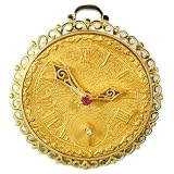 Antique Gold Clock Brooch, circa 1940s